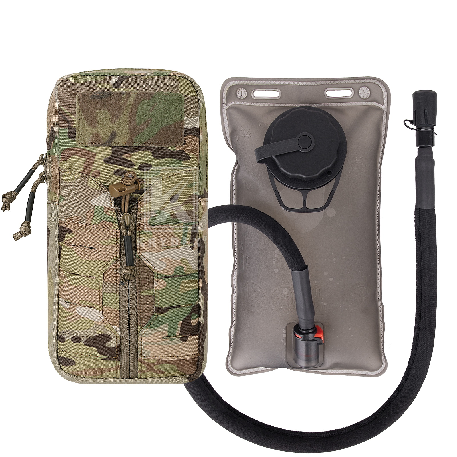 KRYDEX Tactical 1L Hydration Pack w/34oz TPU Bladder & MOLLE for Vest/Hiking MC