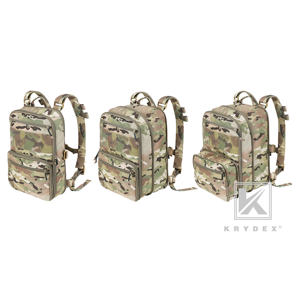 KRYDEX D3 Flatpack Tactical Backpack Multi-purposed MOLLE Rucksack Pack Multicam
