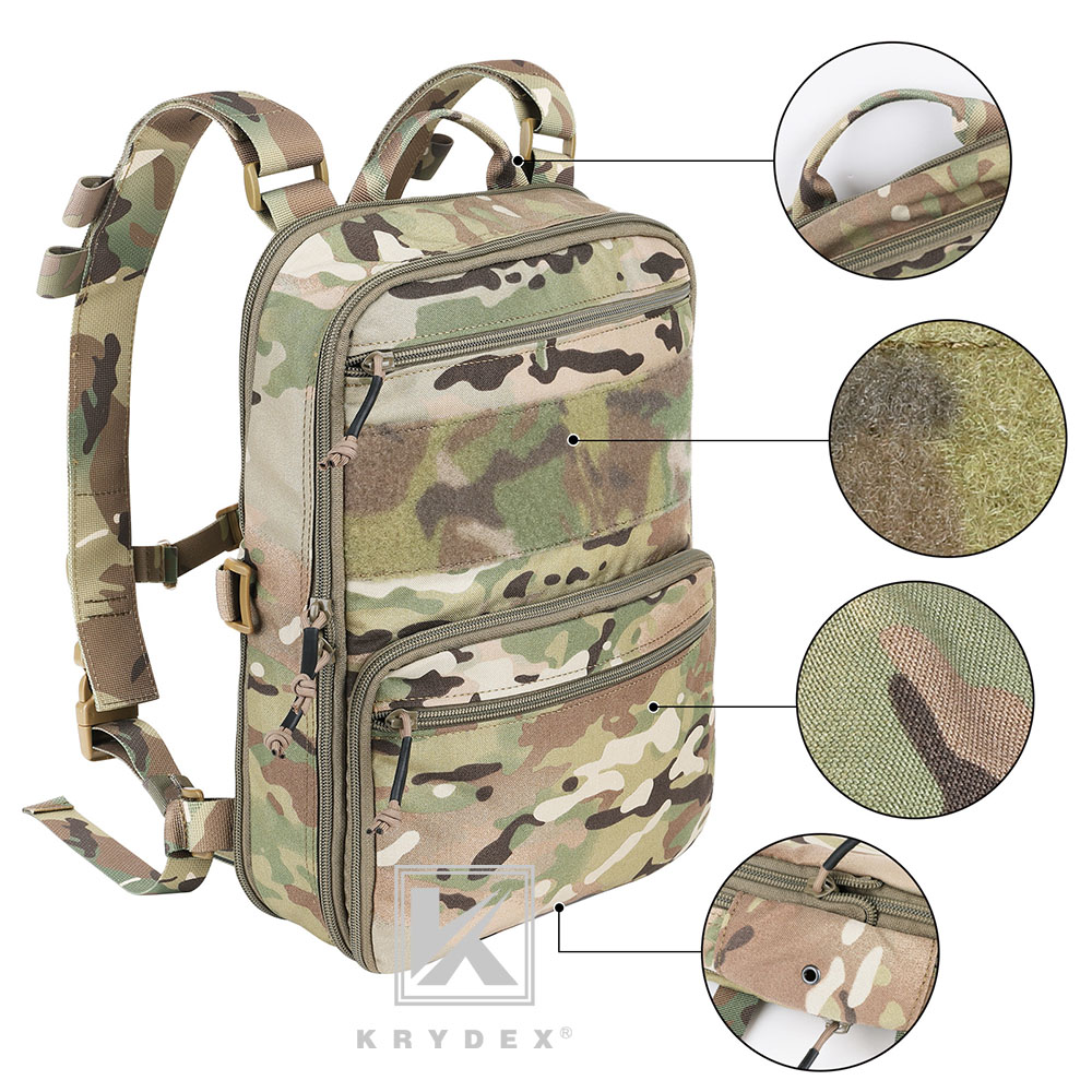 KRYDEX D3 Flatpack Tactical Backpack Multi-purposed MOLLE Rucksack Pack Multicam