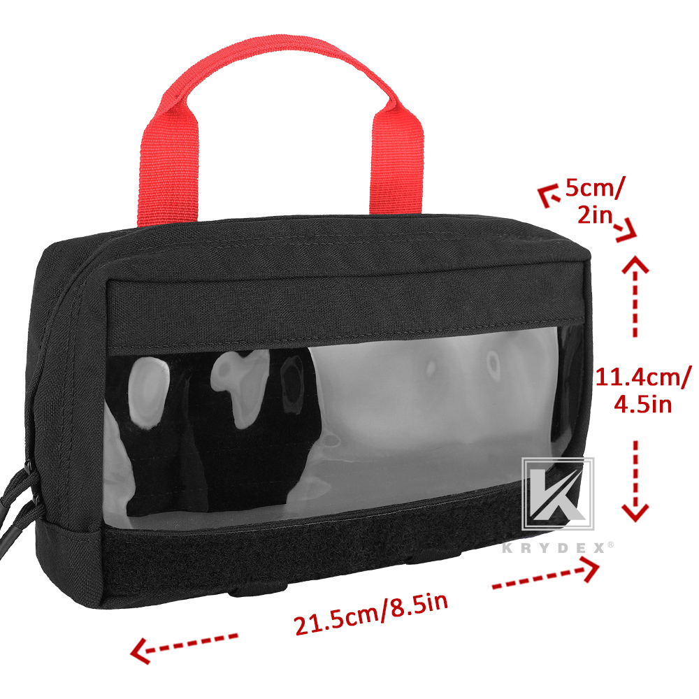 KRYDEX Clear Top Insert Pouch Medical Bag Organizer Hook & Loop for D3 Backpack