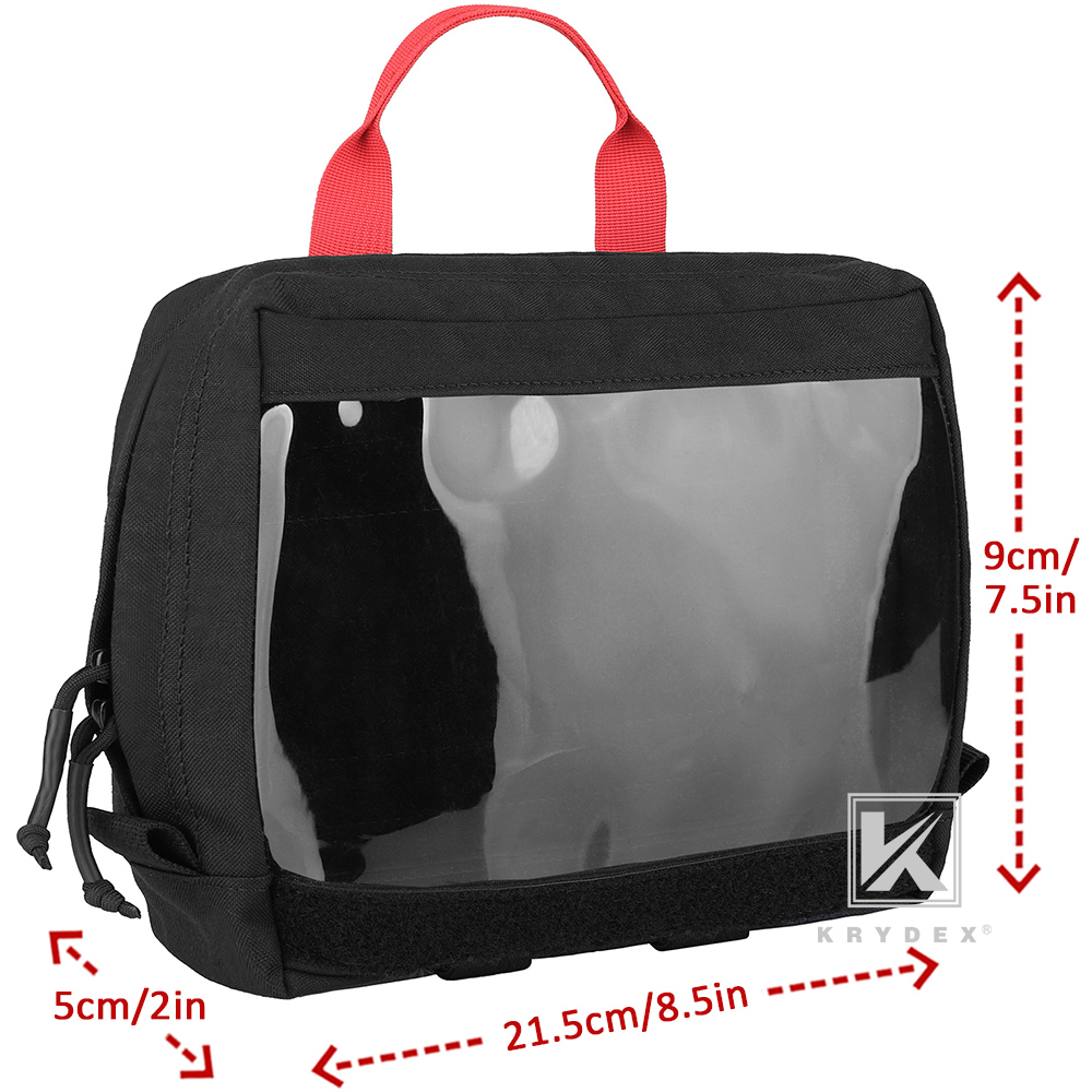 KRYDEX Clear Top Insert Pouch Medical Bag Organizer Hook & Loop for D3 Backpack