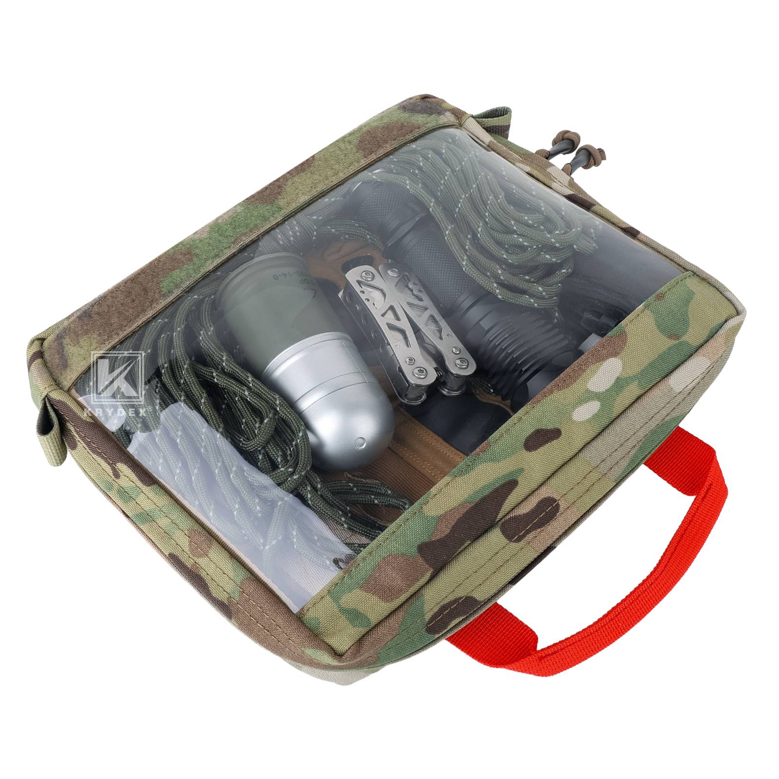 KRYDEX Clear Top Insert Pouch Organizer Hook Back Packing Travel Backpack Cube