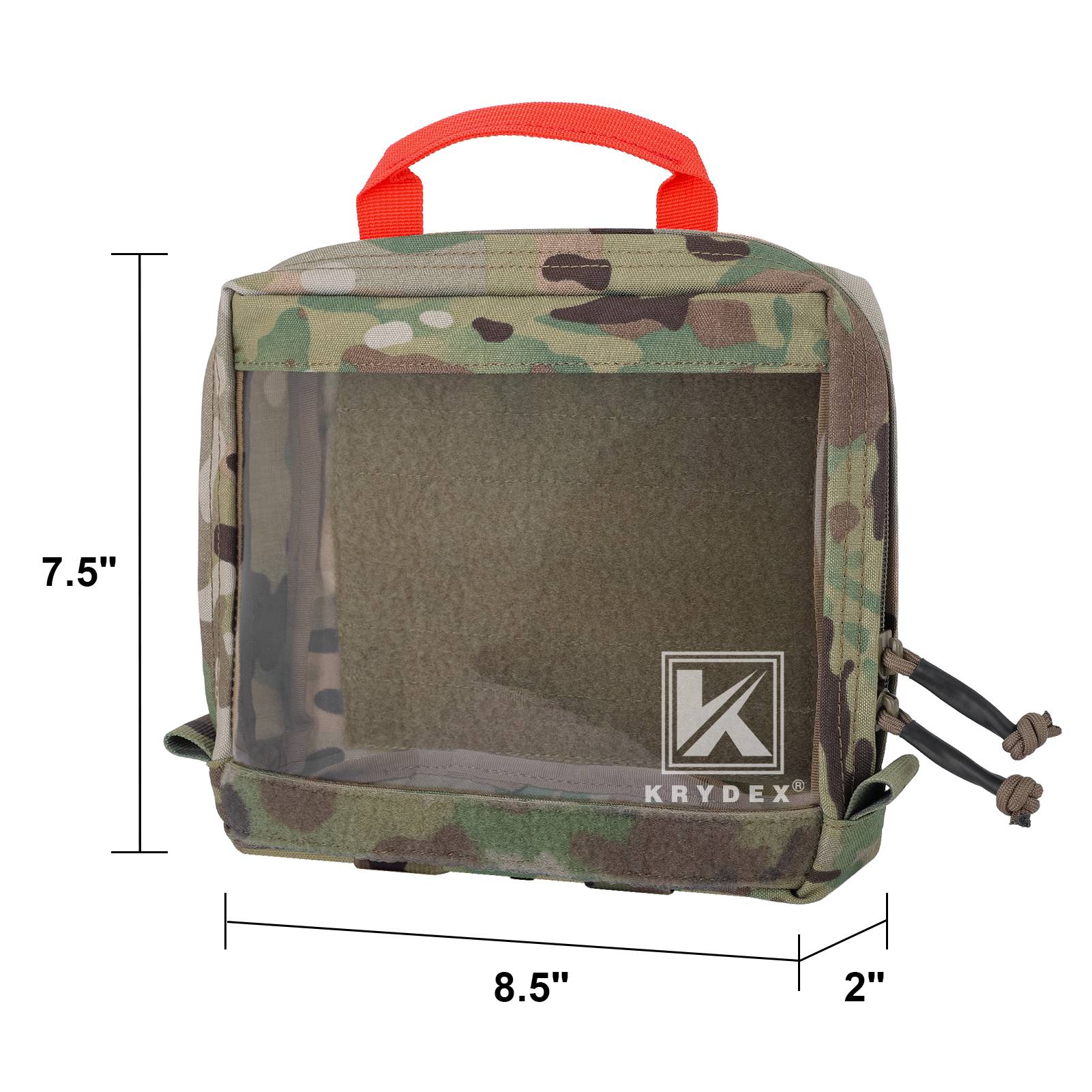 KRYDEX Clear Top Insert Pouch Organizer Hook Back Packing Travel Backpack Cube