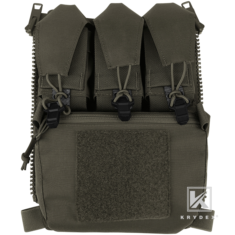 KRYDEX Tactical Zip On Assault Back Panel Banger MOLLE for FCPC V5 Plate Carrier Ranger Green