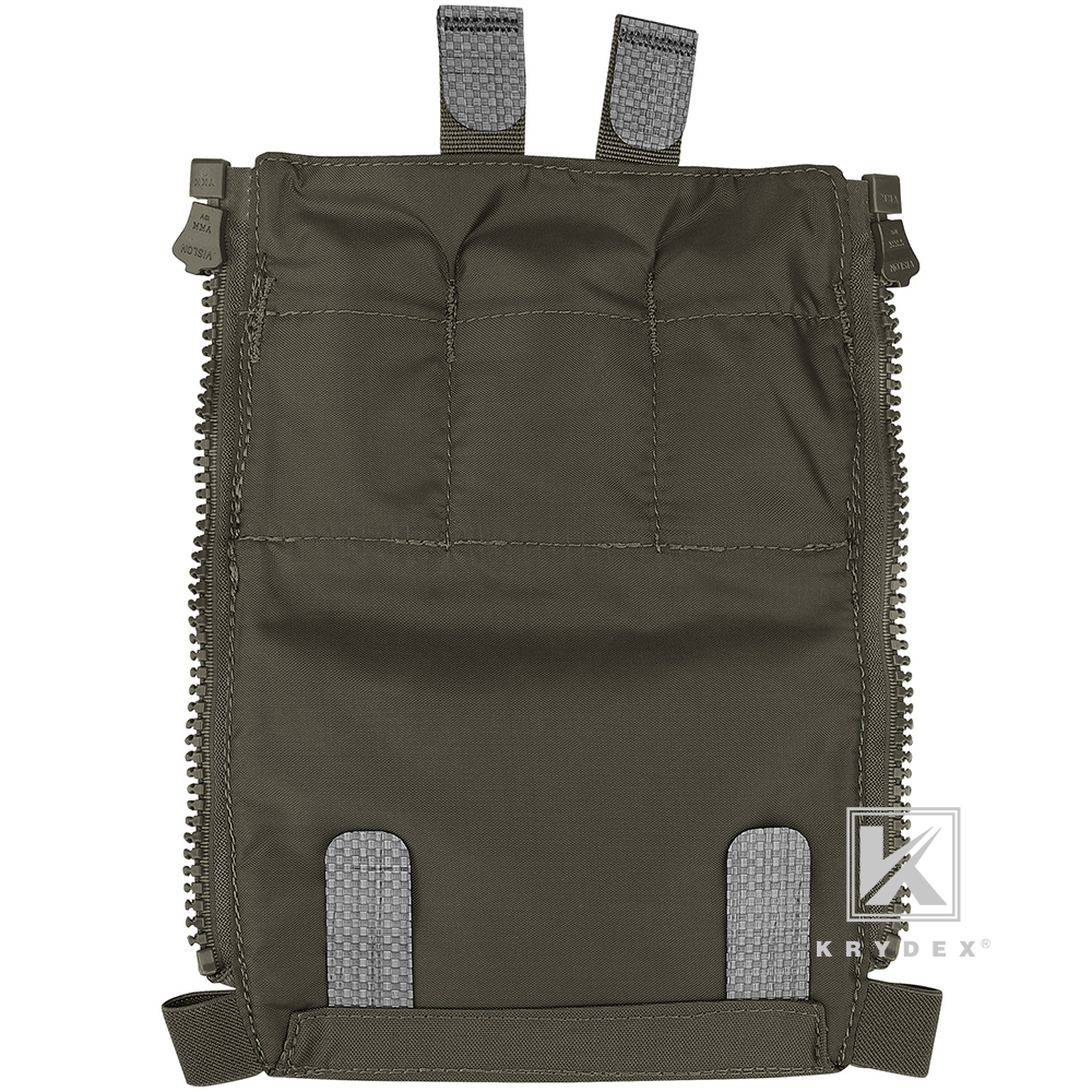 KRYDEX Tactical Zip On Assault Back Panel Banger MOLLE for FCPC V5 Plate Carrier Ranger Green