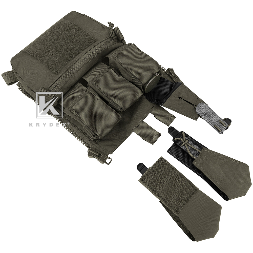 KRYDEX Tactical Zip On Assault Back Panel Banger MOLLE for FCPC V5 Plate Carrier Ranger Green