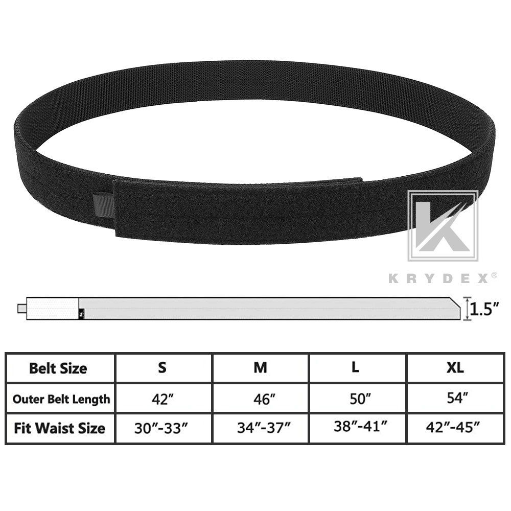 KRYDEX Tactical Inner Belt 1.5in Loop Liner for 1.5 / 1.75 / 2in Duty Outer Belt