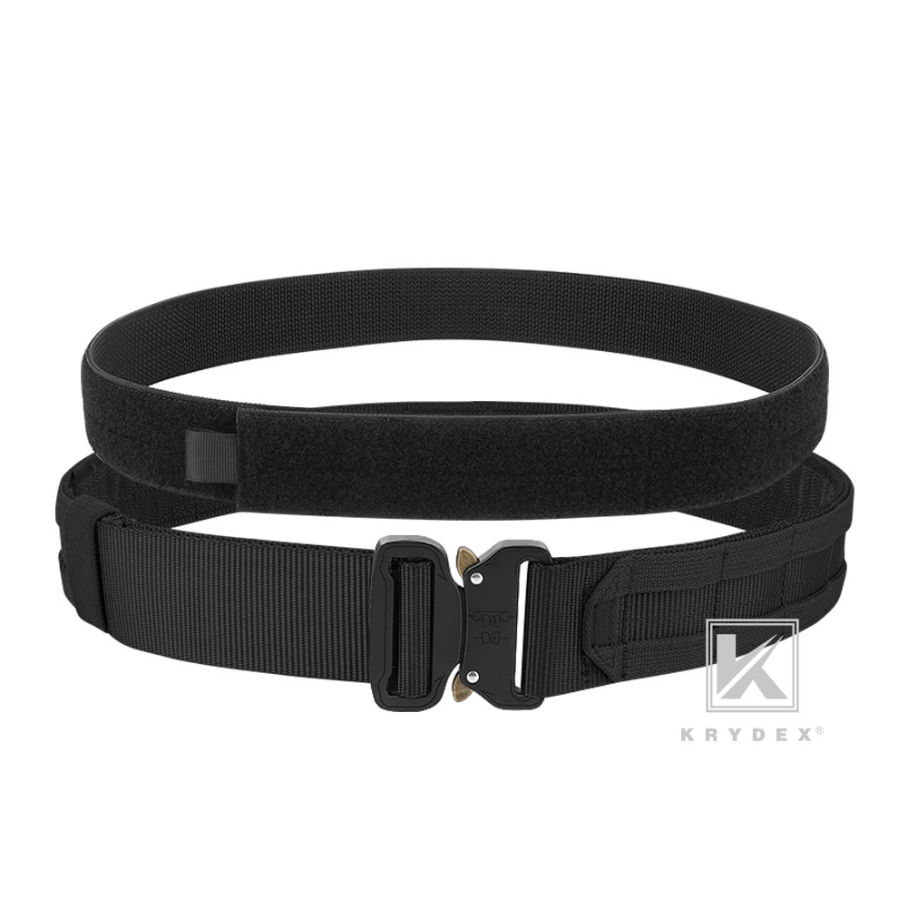 KRYDEX Tactical Heavy Duty Belt 1.75 in Quick Release Rigger MOLLE Belt Black