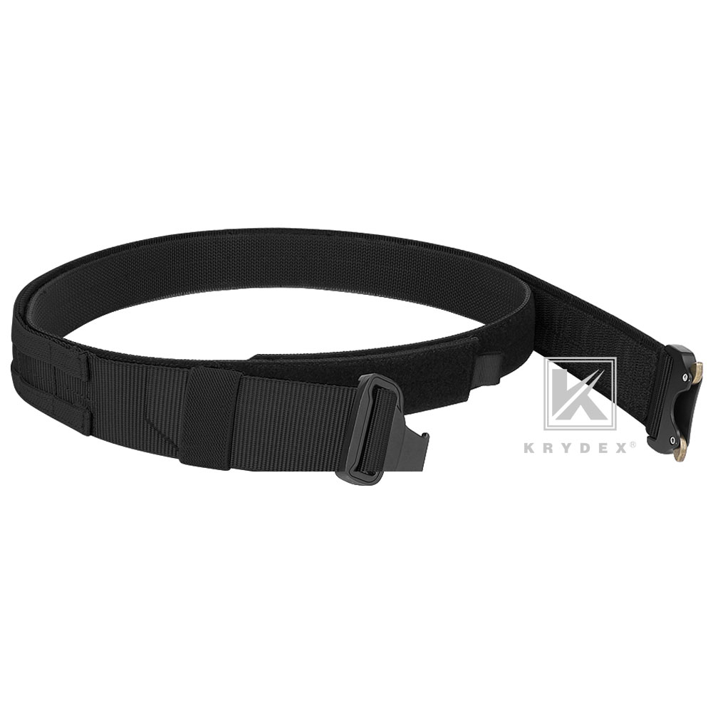 KRYDEX Tactical Heavy Duty Belt 1.75 in Quick Release Rigger MOLLE Belt Black