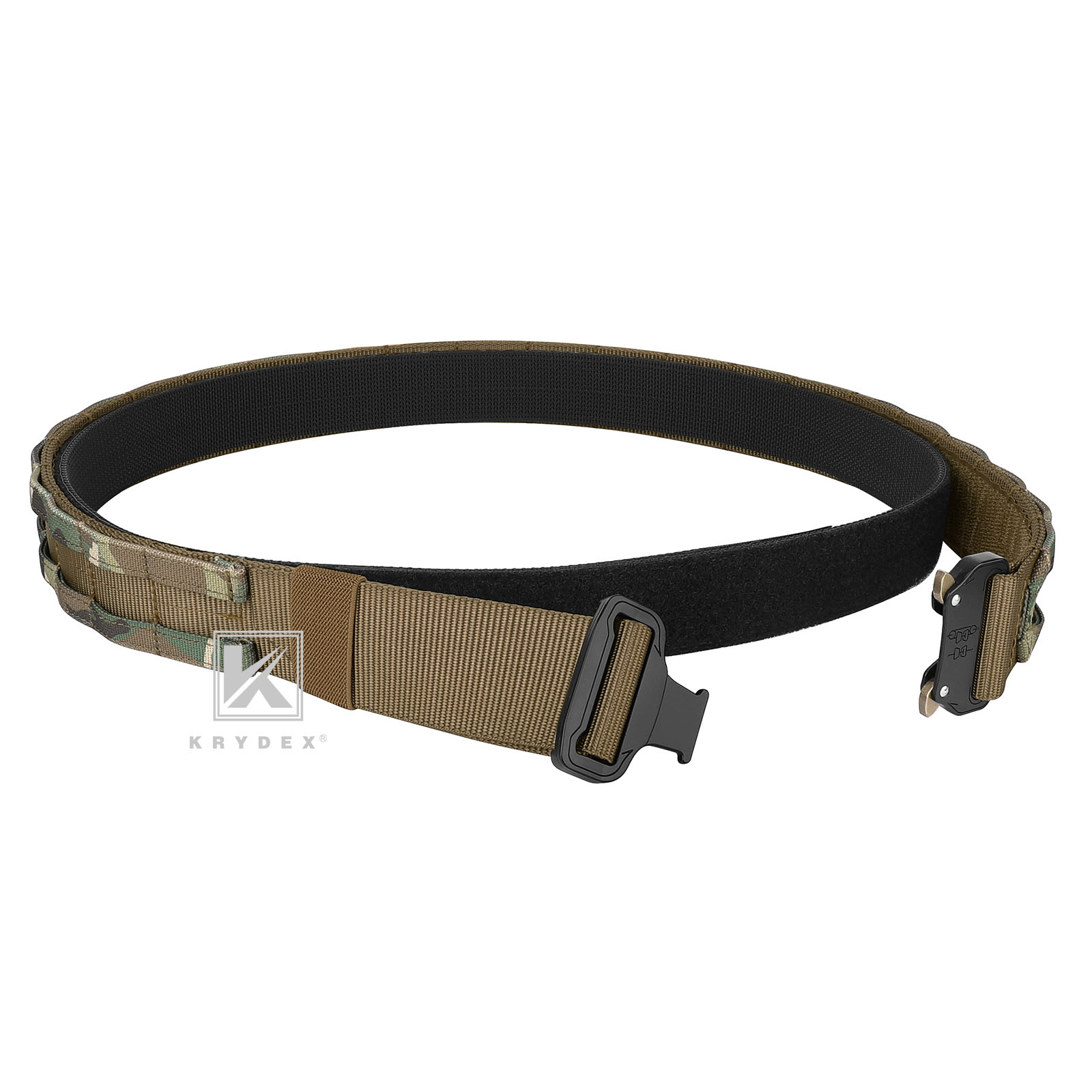 KRYDEX Tactical 1.75 in Heavy Duty Belt Quick Release Coyote Brown Camo MOLLE 