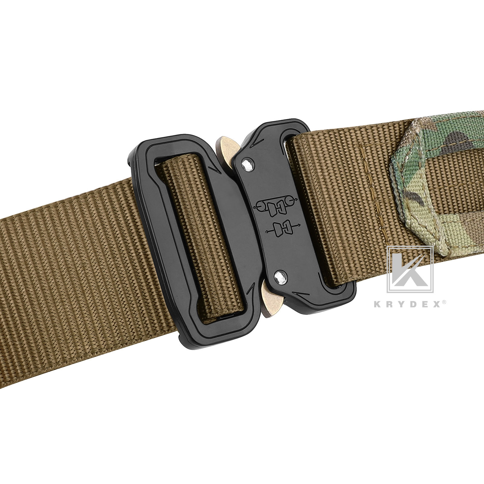 KRYDEX Tactical 1.75 in Heavy Duty Belt Quick Release Coyote Brown Camo MOLLE 