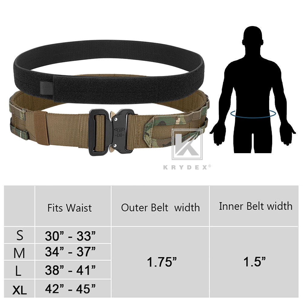 KRYDEX Tactical 1.75 in Heavy Duty Belt Quick Release Coyote Brown Camo MOLLE 
