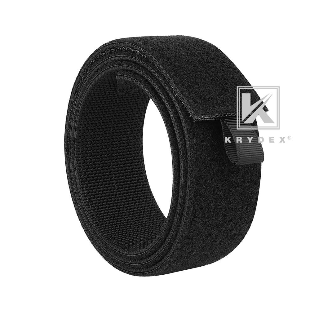 Krydex 1.75inch Duty Inner Belt Tactical EDC Waist Belt Nylon Black w/ Loop Liner