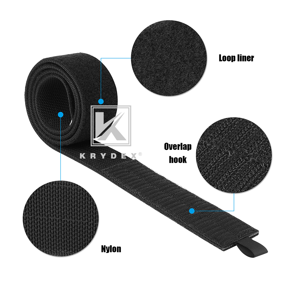 Krydex 1.75inch Duty Inner Belt Tactical EDC Waist Belt Nylon Black w/ Loop Liner