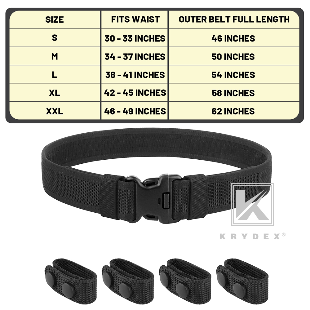 KRYDEX Tactical Police Security Guard Duty Belt Law Enforcement 2inch Outer Belt