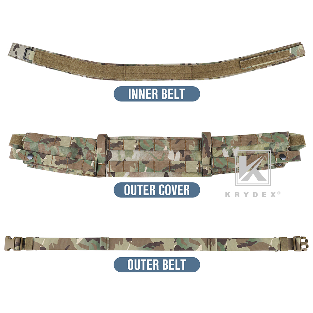 KRYDEX Tactical MRB Modular Rigger's Belt Molle Slots Battle Heavy Duty Gun Belt