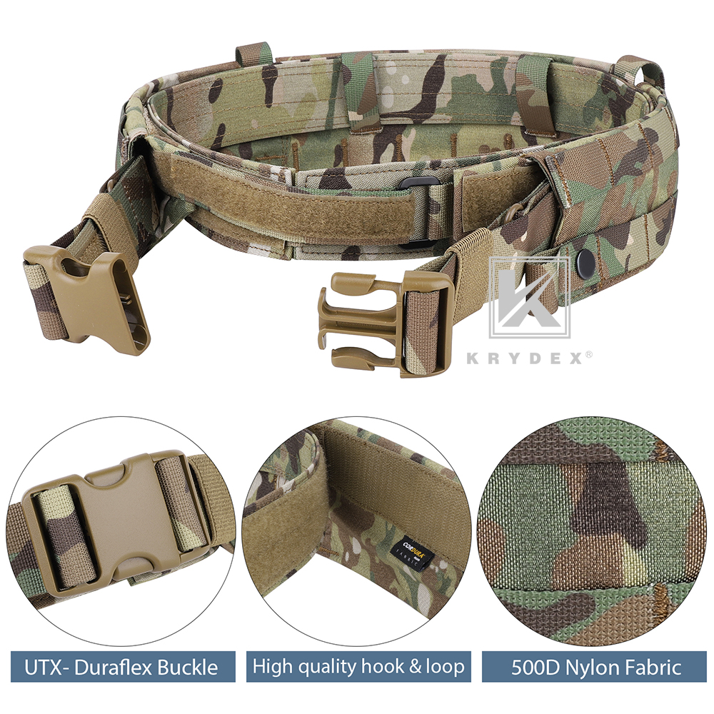 KRYDEX Tactical MRB Modular Rigger's Belt Molle Slots Battle Heavy Duty Gun Belt
