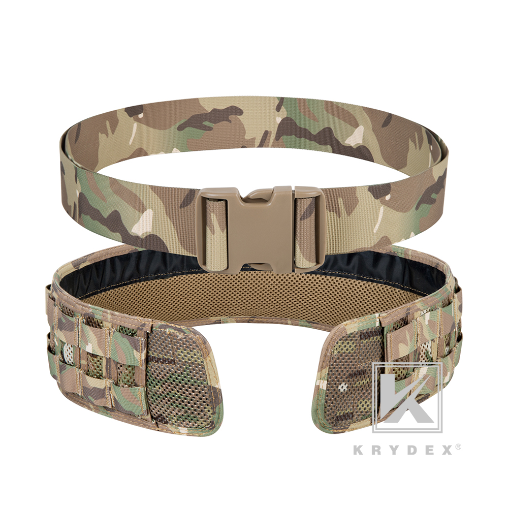 KRYDEX Tactical Belt MOLLE Battle Belts Modular Combat Padded Heavy Duty Belt Multicam