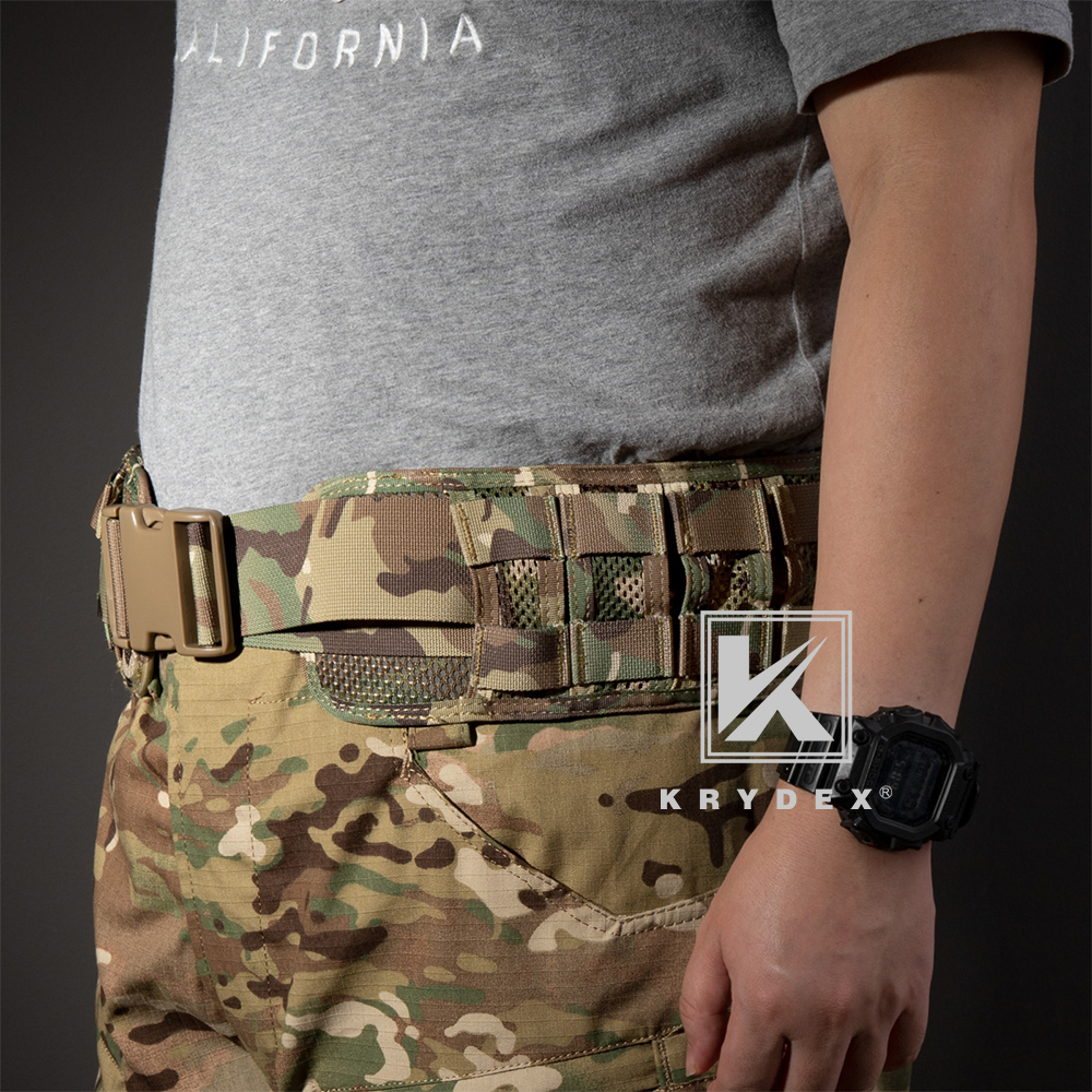 KRYDEX Tactical Belt MOLLE Battle Belts Modular Combat Padded Heavy Duty Belt Multicam