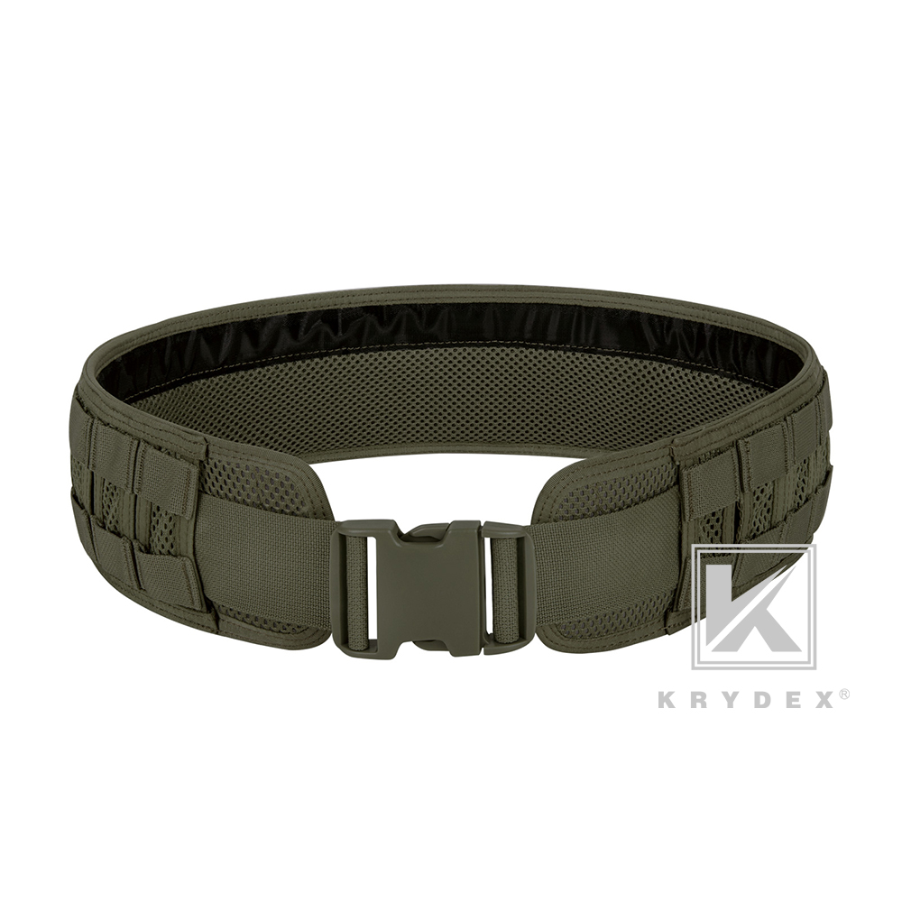 KRYDEX Tactical Belt MOLLE Battle Belts Modular Combat Padded Heavy Duty Belt Ranger Green