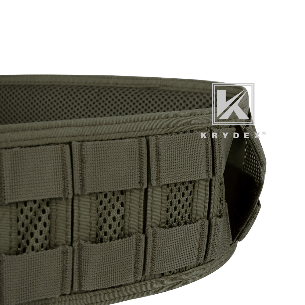 KRYDEX Tactical Belt MOLLE Battle Belts Modular Combat Padded Heavy Duty Belt Ranger Green