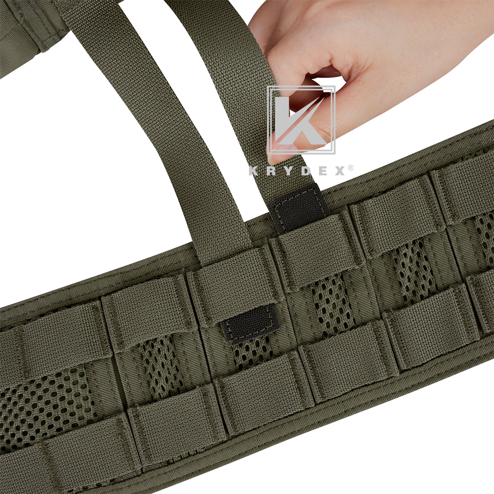 KRYDEX Tactical Belt MOLLE Battle Belts Modular Combat Padded Heavy Duty Belt Ranger Green