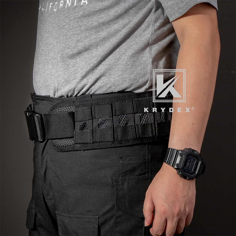 KRYDEX Tactical Belt MOLLE Battle Belts Modular Combat Padded Heavy Duty Belt Ranger Green