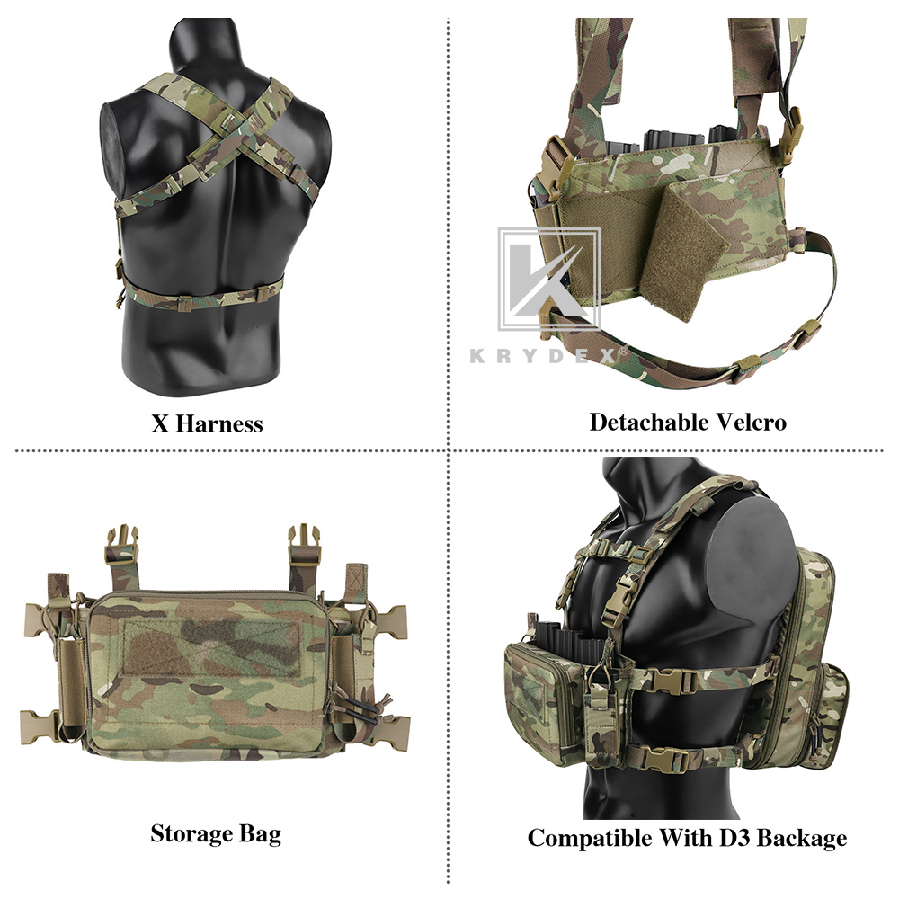 KRYDEX Tactical D3CR Chest Rig Harness Vest D3 Flatpack Backpack MOLLE Rucksack
