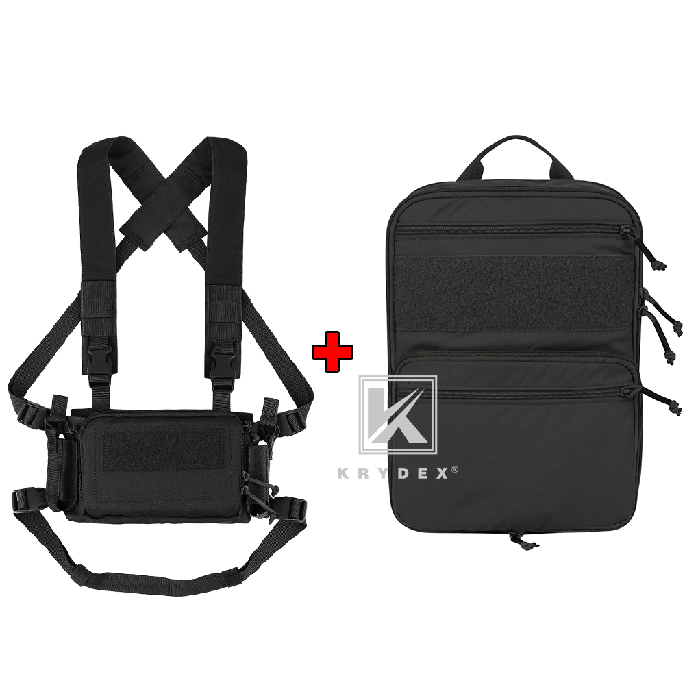 KRYDEX Tactical D3CR Chest Rig Harness Vest D3 Flatpack Backpack MOLLE Rucksack Black