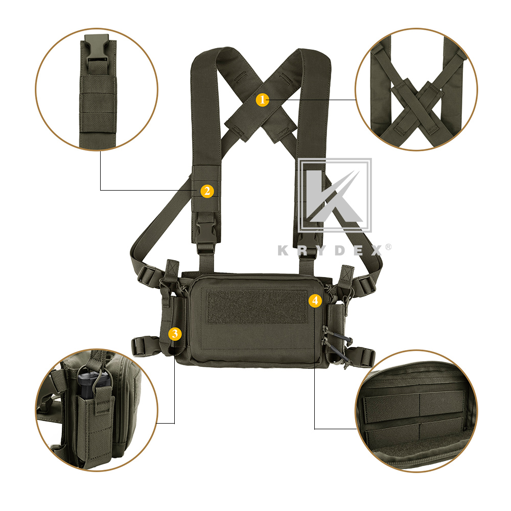 KRYDEX Tactical D3CR Chest Rig Harness D3 Flatpack Backpack