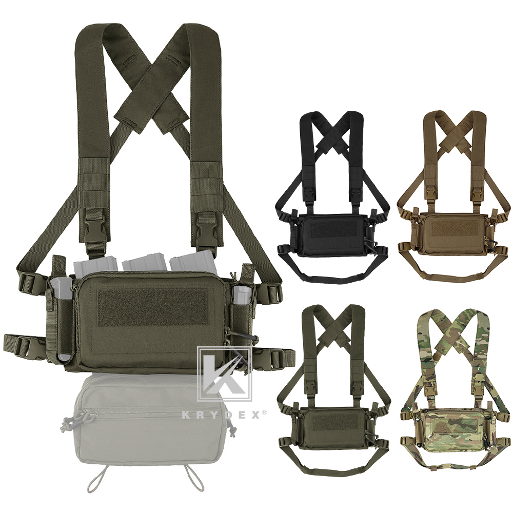 KRYDEX Tactical D3CR Chest Rig 5.56 7.62 Rifle Pistol Mag Pouch Placard Carrier