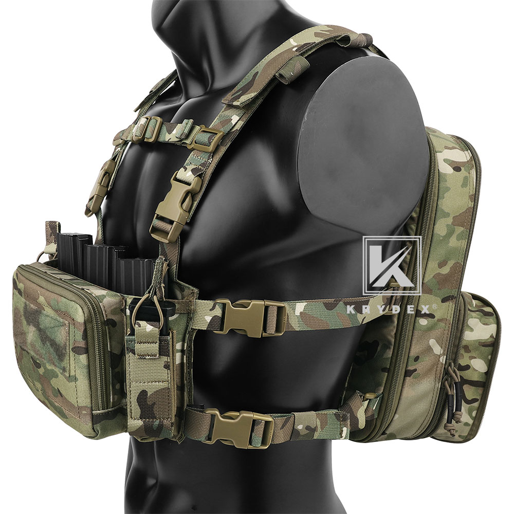 KRYDEX Tactical D3CR Chest Rig 5.56 7.62 Rifle Pistol Mag Pouch Placard Carrier