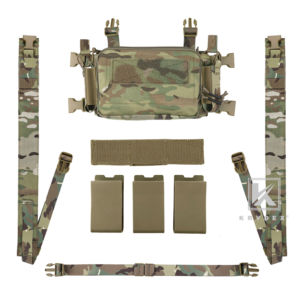 KRYDEX Tactical D3CR Chest Rig 5.56 7.62 Rifle Pistol Mag Pouch Placard Carrier