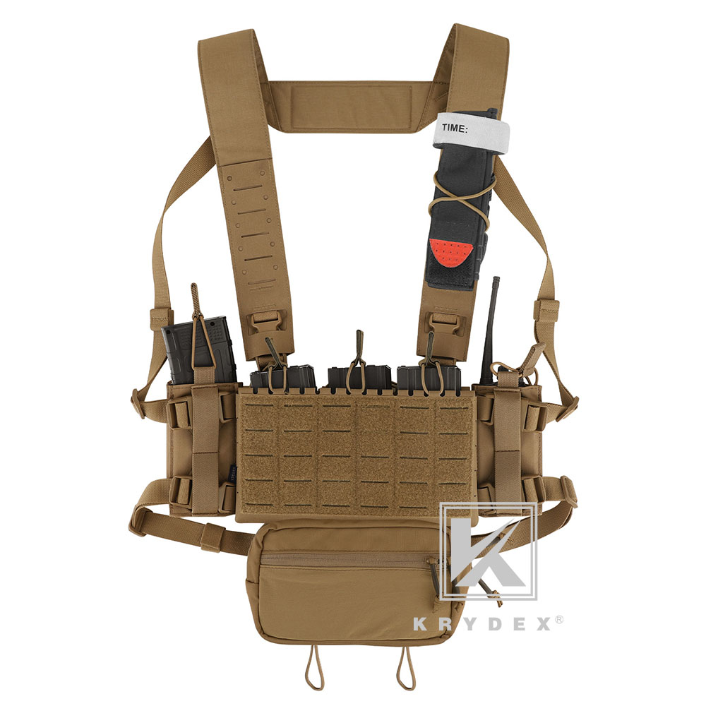 KRYDEX Micro Fight Fat Strap H Harness Shoulder & Back Strap Laser Cut MOLLE Coyote Brown