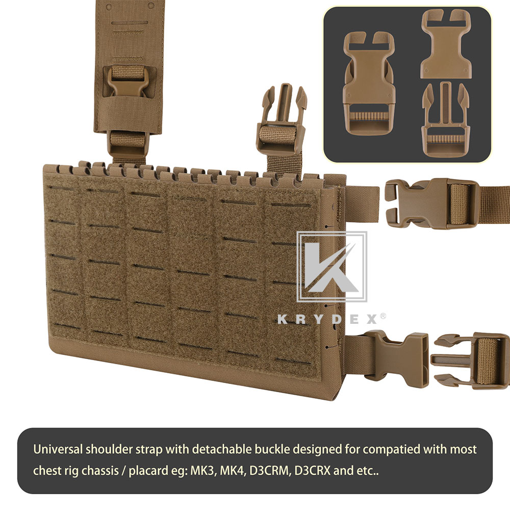 KRYDEX Micro Fight Fat Strap H Harness Shoulder & Back Strap Laser Cut MOLLE Coyote Brown