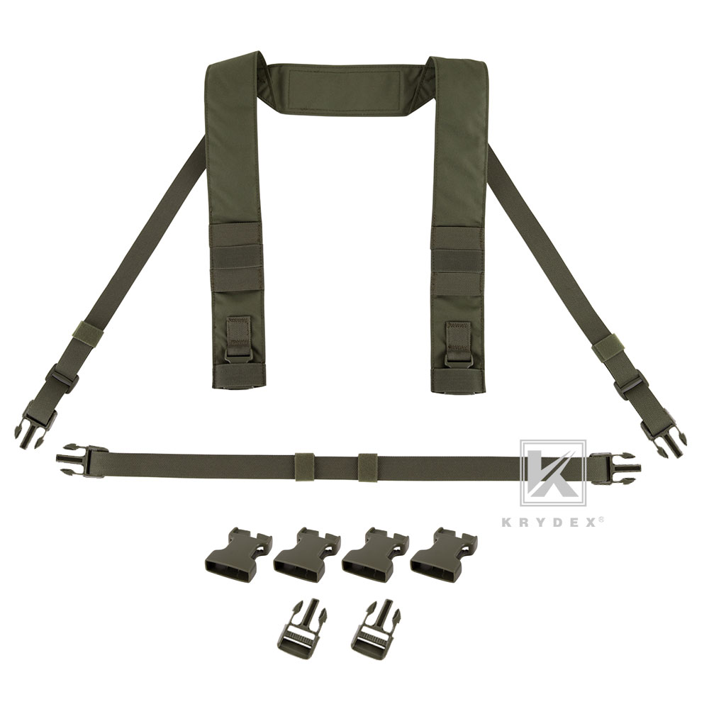 KRYDEX Fat Strap H Harness Shoulder & Back Strap for MK3 Chest Rig Ranger Green