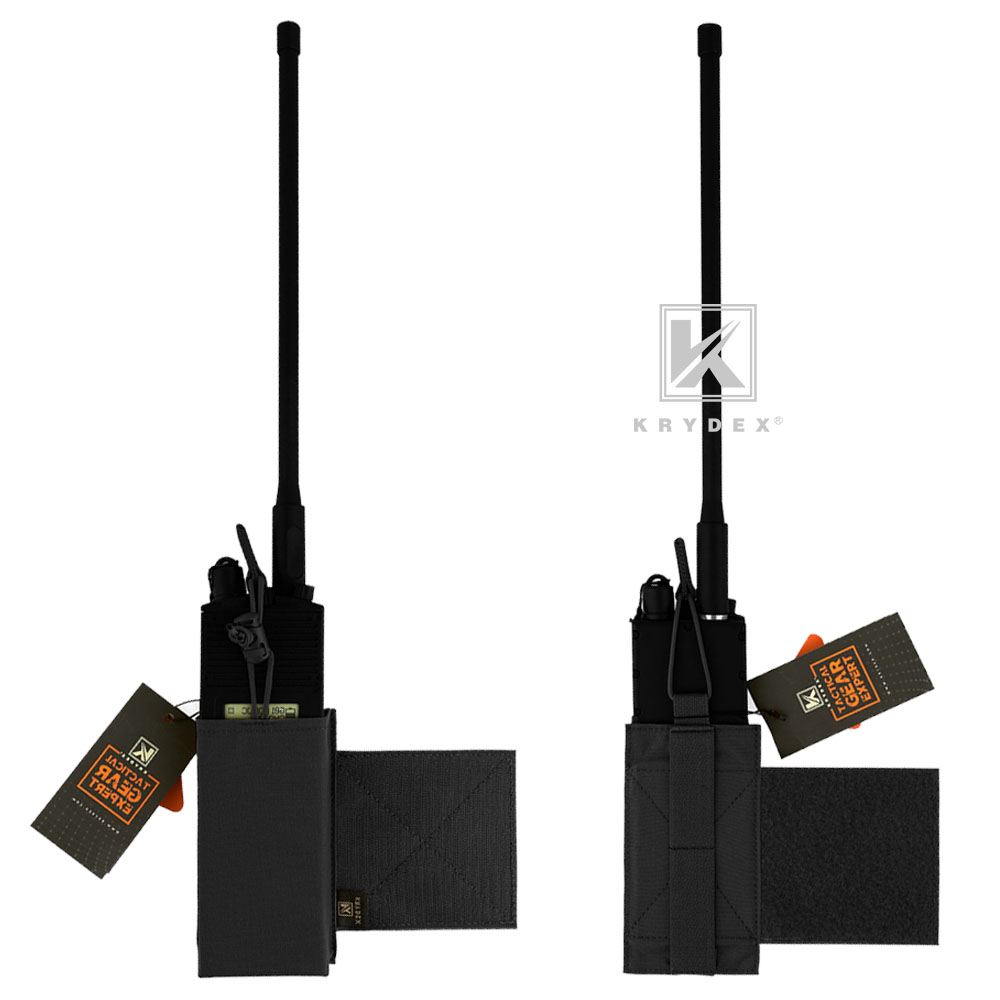 KRYDEX Radio Pouches Set Expander Wings for Side Chest Rig Plate Carrier Black