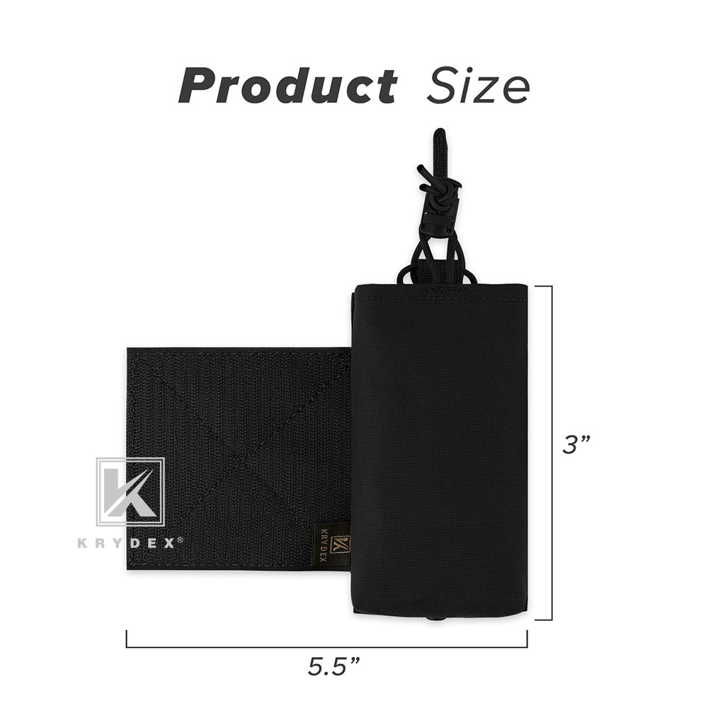 KRYDEX Radio Pouches Set Expander Wings for Side Chest Rig Plate Carrier Black