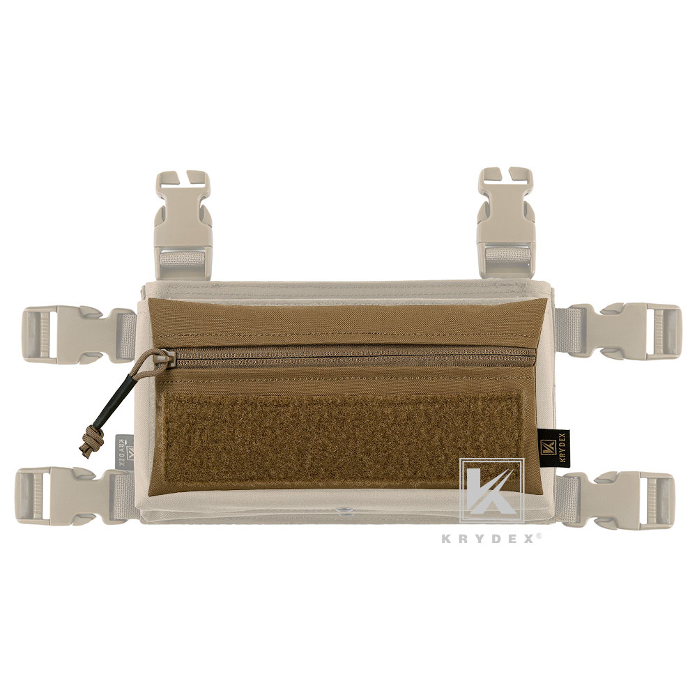 KRYDEX Tactical Front Candy Pouch Zipper Kit Pack Hook Back for Chest Rig Coyote