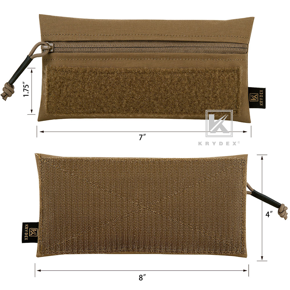KRYDEX Tactical Front Candy Pouch Zipper Kit Pack Hook Back for Chest Rig Coyote