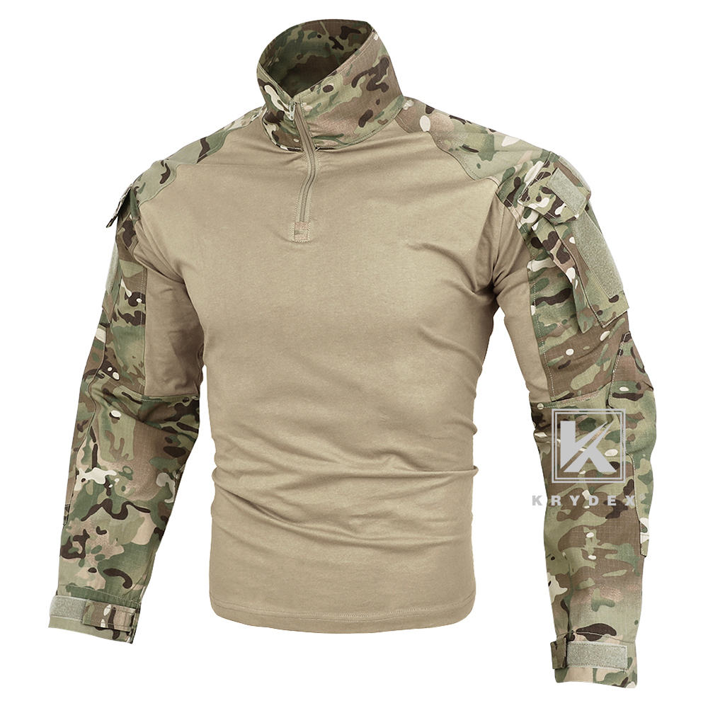 KRYDEX Gen3 Combat Shirt Long Sleeve with Tactical Elbow Pads Tops Airsoft