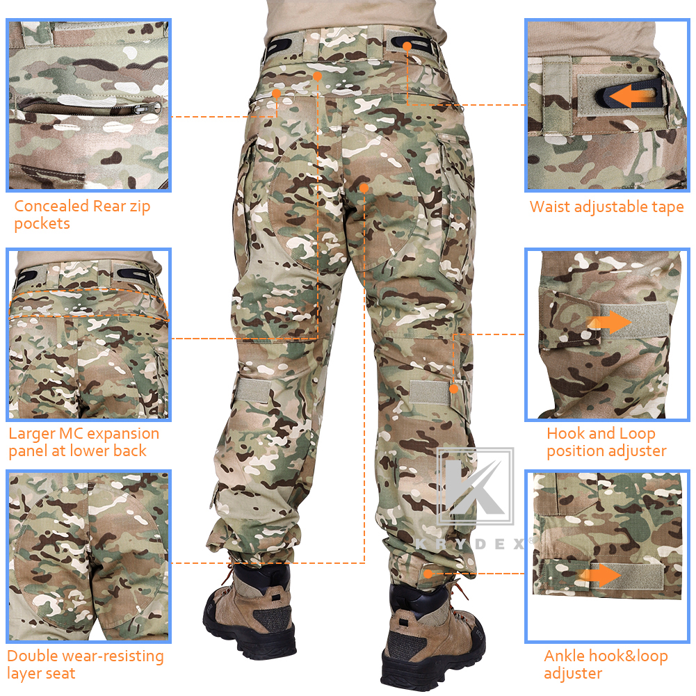 KRYDEX G3 Combat Uniform Tactical Clothes Shirt & Pant w/ Elbow Pads & Knee Pads