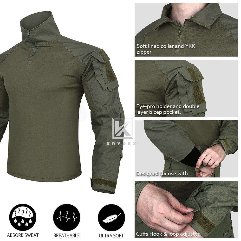 KRYDEX G3 Combat Uniform Tactical BDU Shirt & Pants with Knee Pads ...