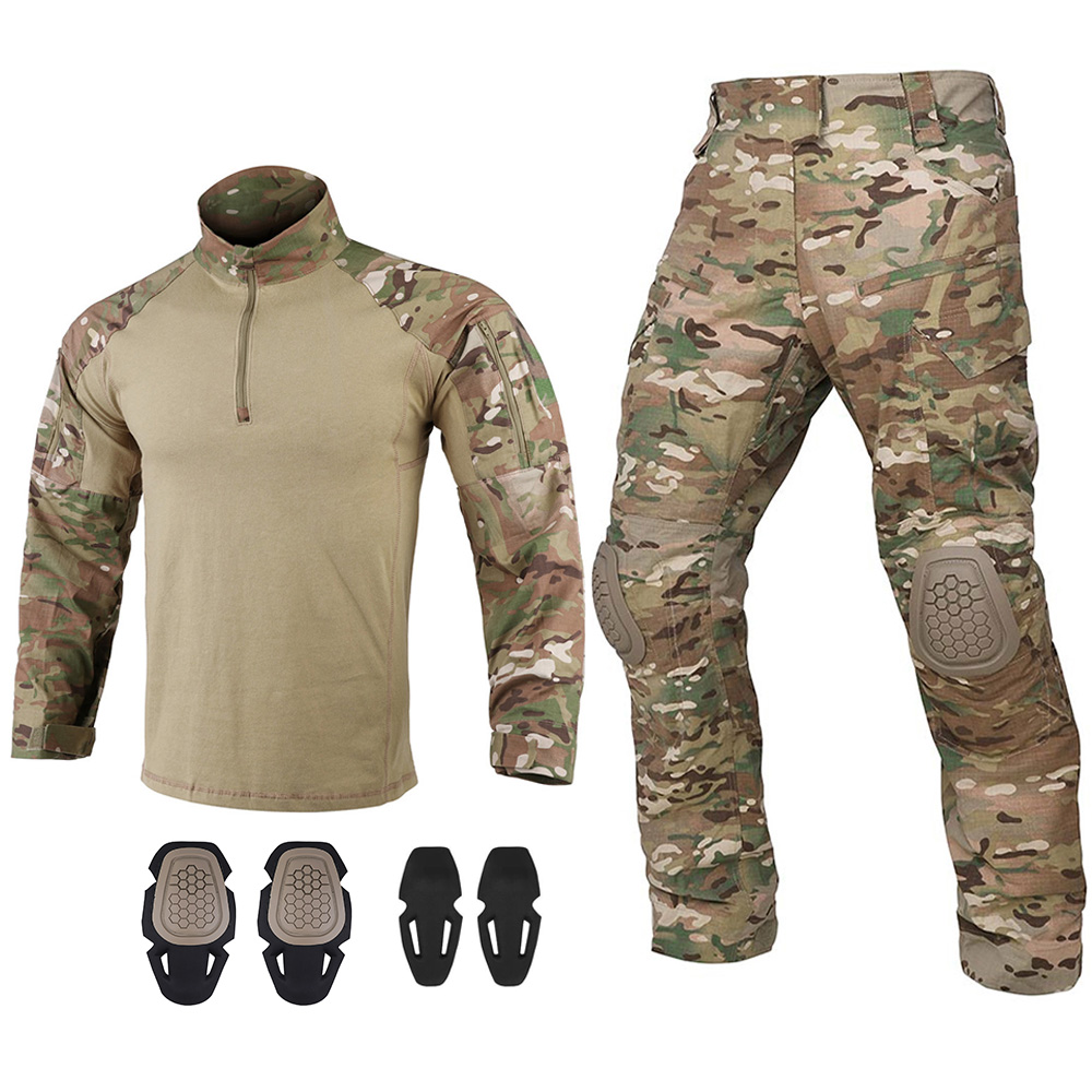 KRYDEX G4 Combat Uniform Tactical BDU Shirts and Pants with Elbow / Knee Pads Multicam