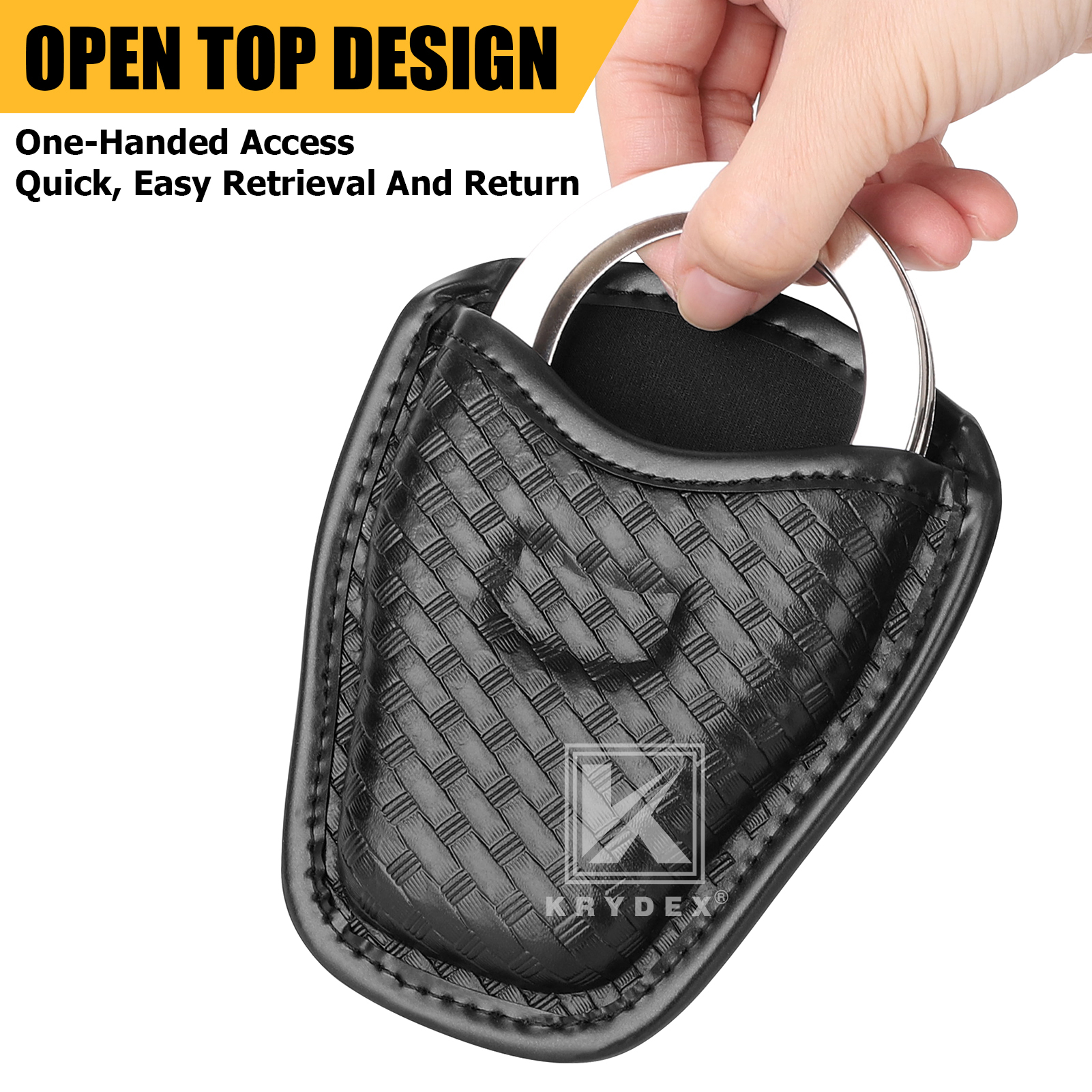 KRYDEX Open Top Handcuff Pouch for Duty Belt – Fits 2-2.25