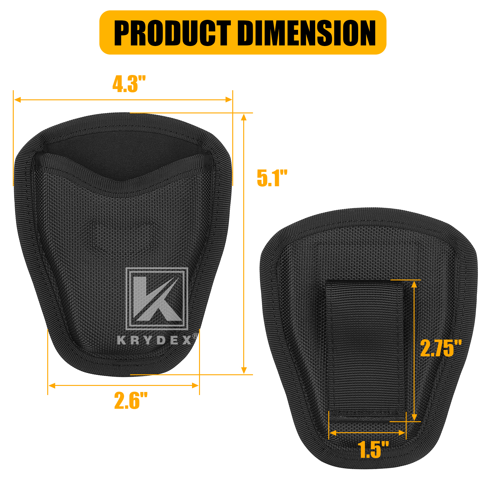 KRYDEX Tactical Open Top Handcuff Case Classic Single Cuff Pouch for Duty Belt