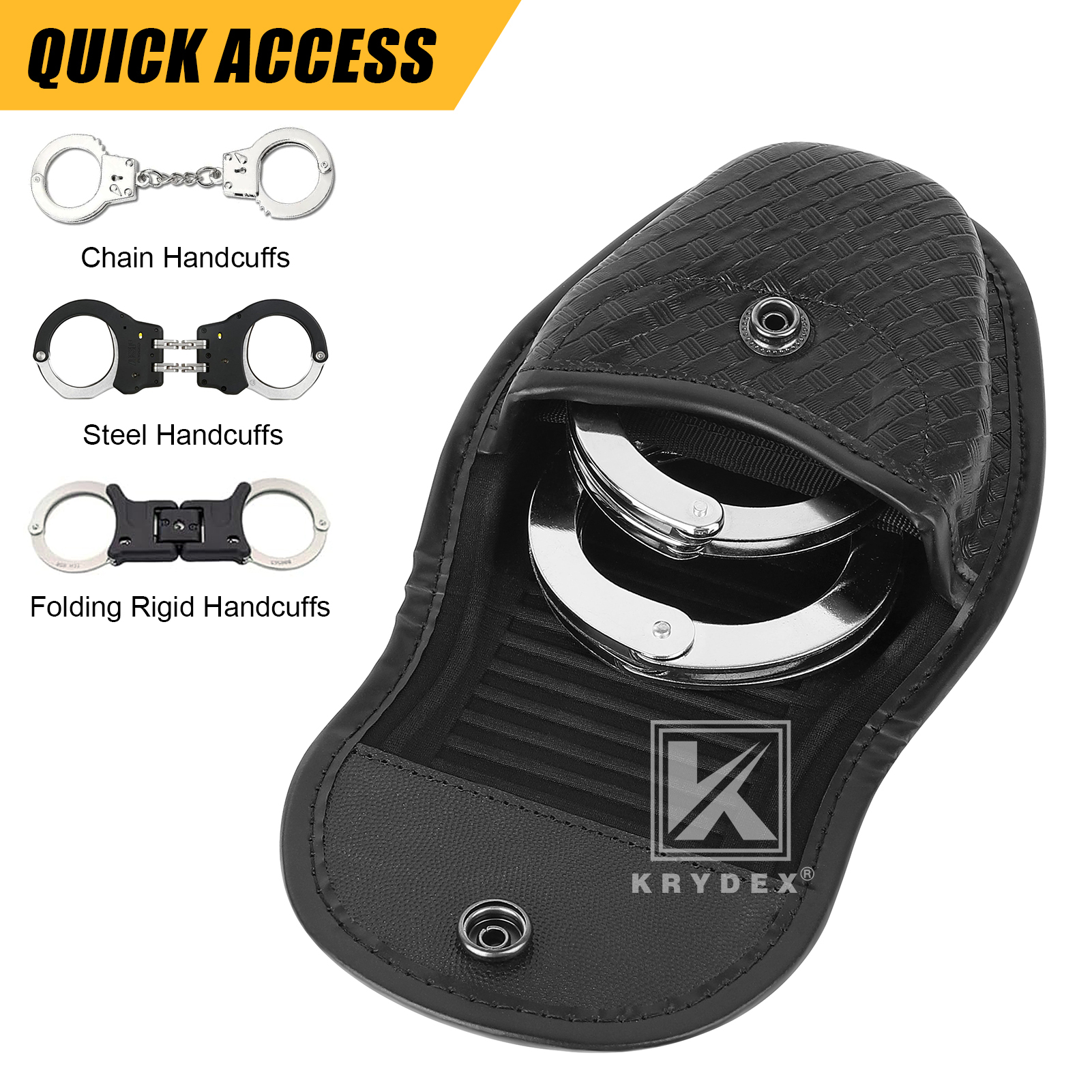 KRYDEX Double Snap Handcuff Case Police Holster Handcuff Pouch for Duty Belt