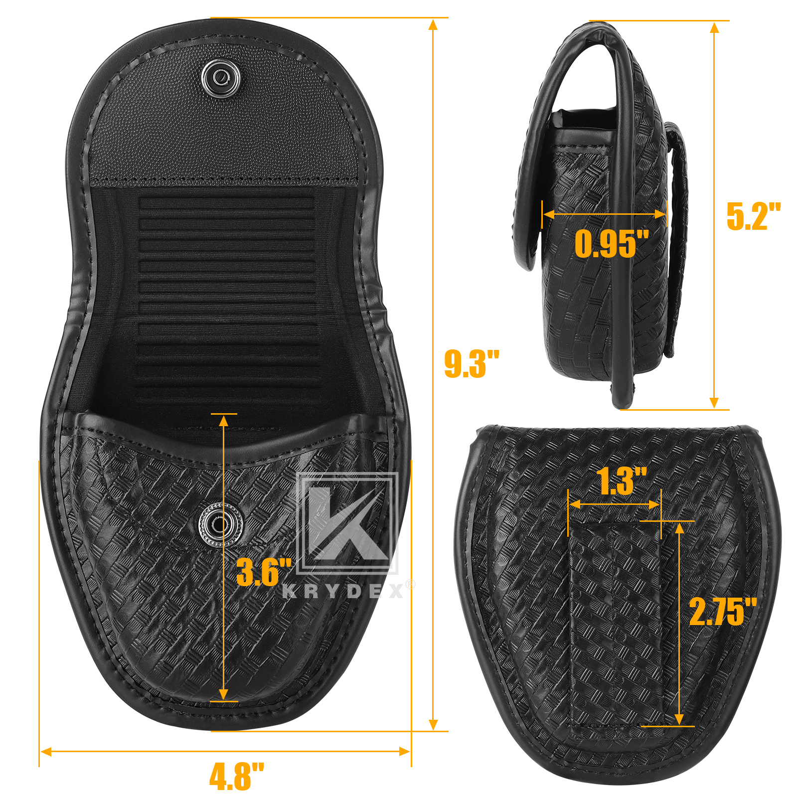 KRYDEX Double Snap Handcuff Case Police Holster Handcuff Pouch for Duty Belt