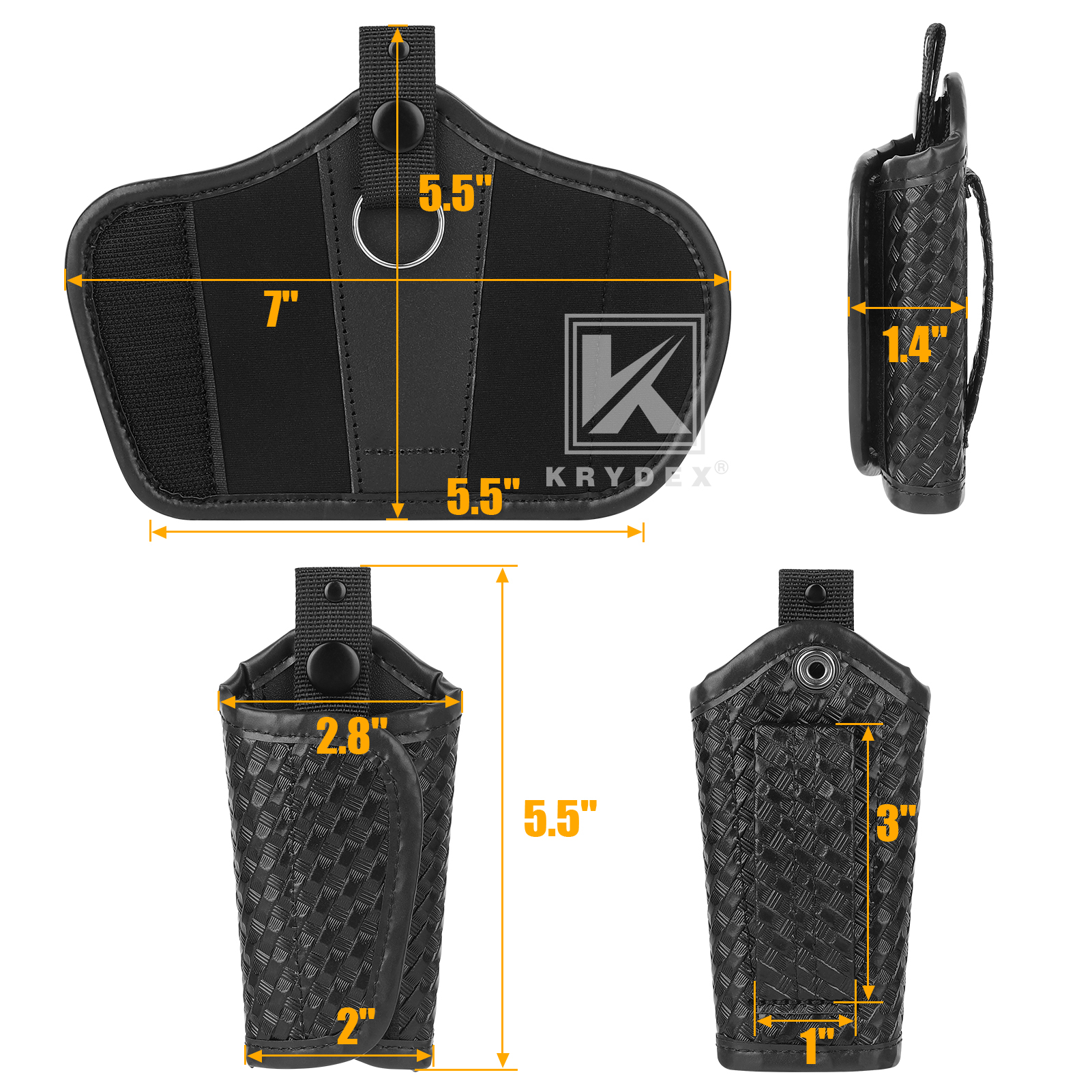 KRYDEX Accumold Slient Key Holder for 2” & 2.25” Duty Belt Police Key Keeper