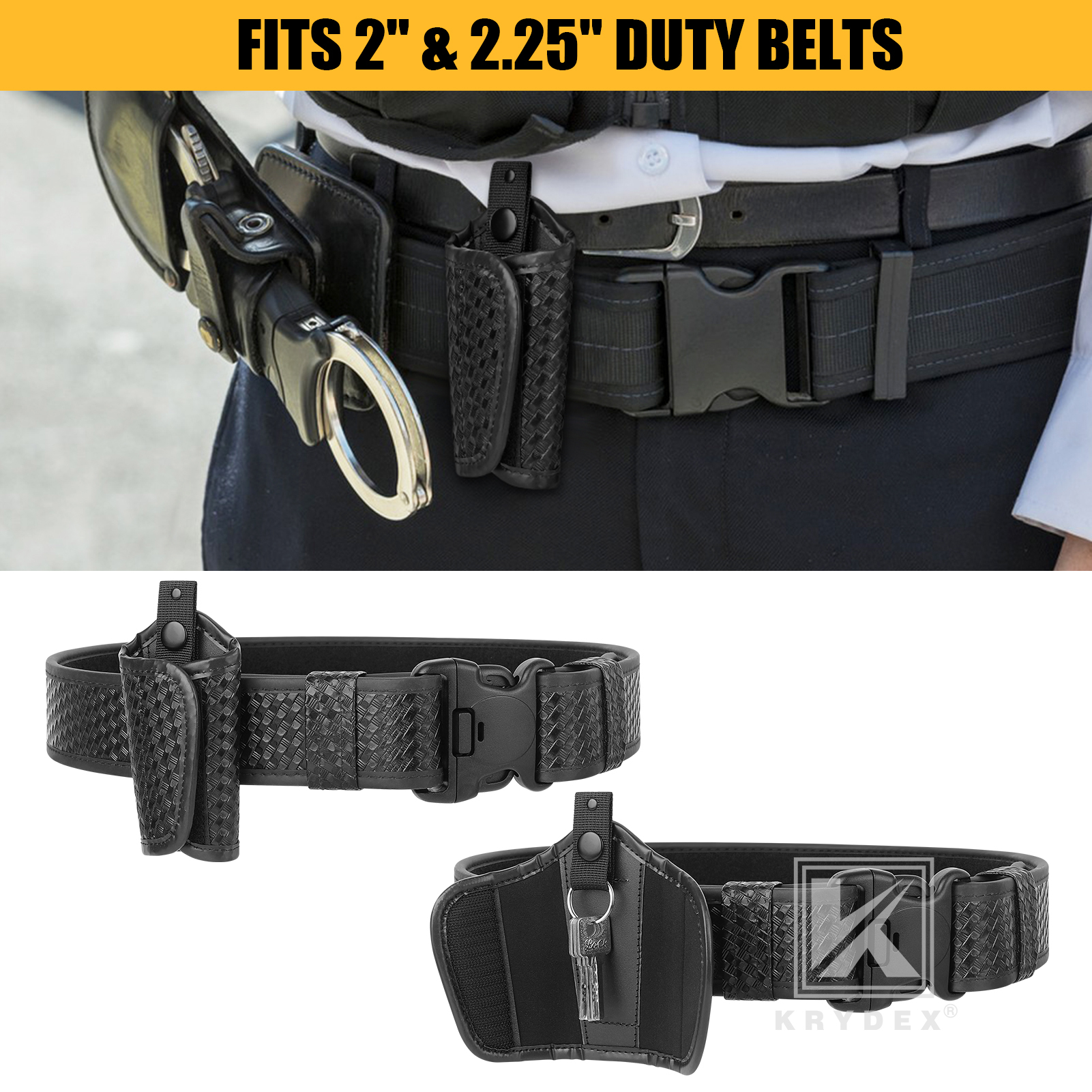 KRYDEX Accumold Slient Key Holder for 2” & 2.25” Duty Belt Police Key Keeper